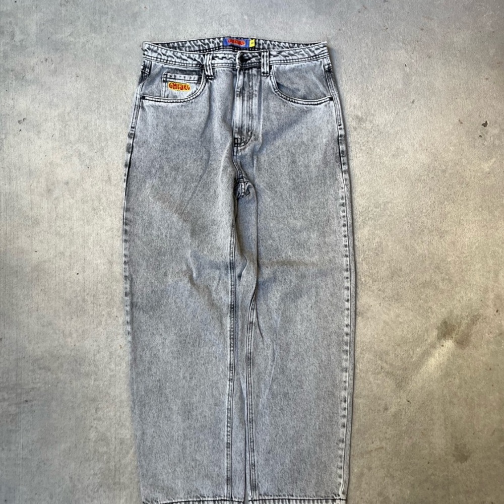 Y2K Empyre Men’s Grey/Black Baggy Skater Jeans 32